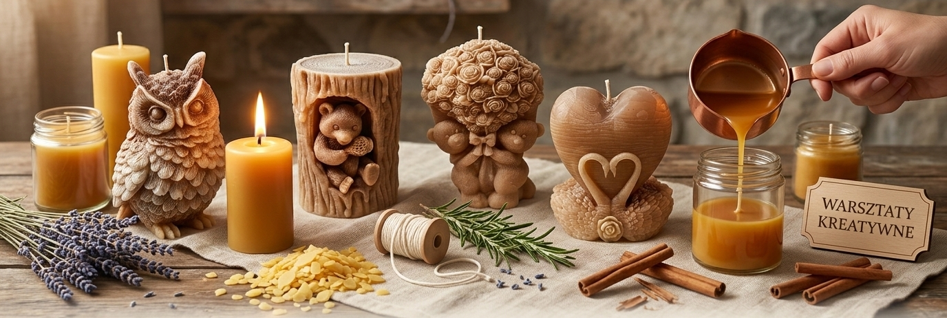 Kompozycja naturalnych świec dekoracyjnych Candlelightlov